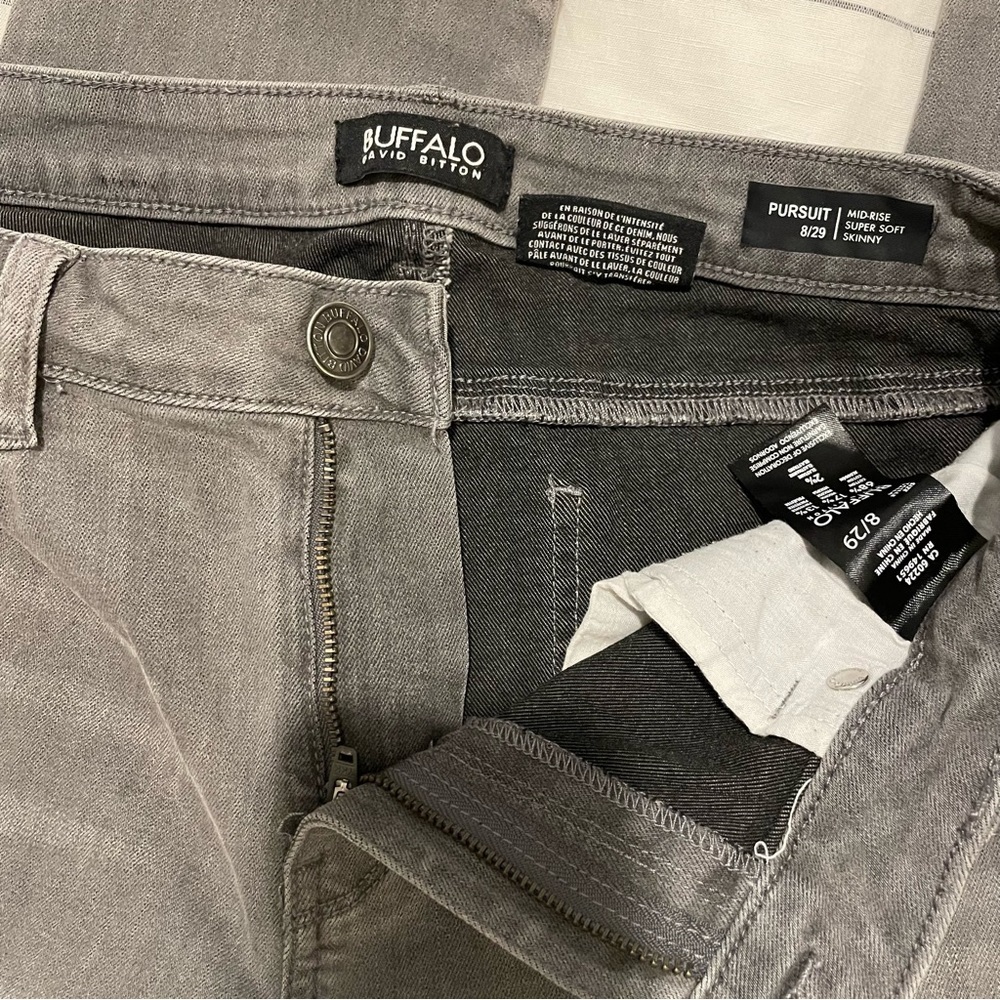 Buffalo David Bitton Pursuit Gray Skinny Super Soft Mid Rise Jeans size 29 - Picture 6 of 9